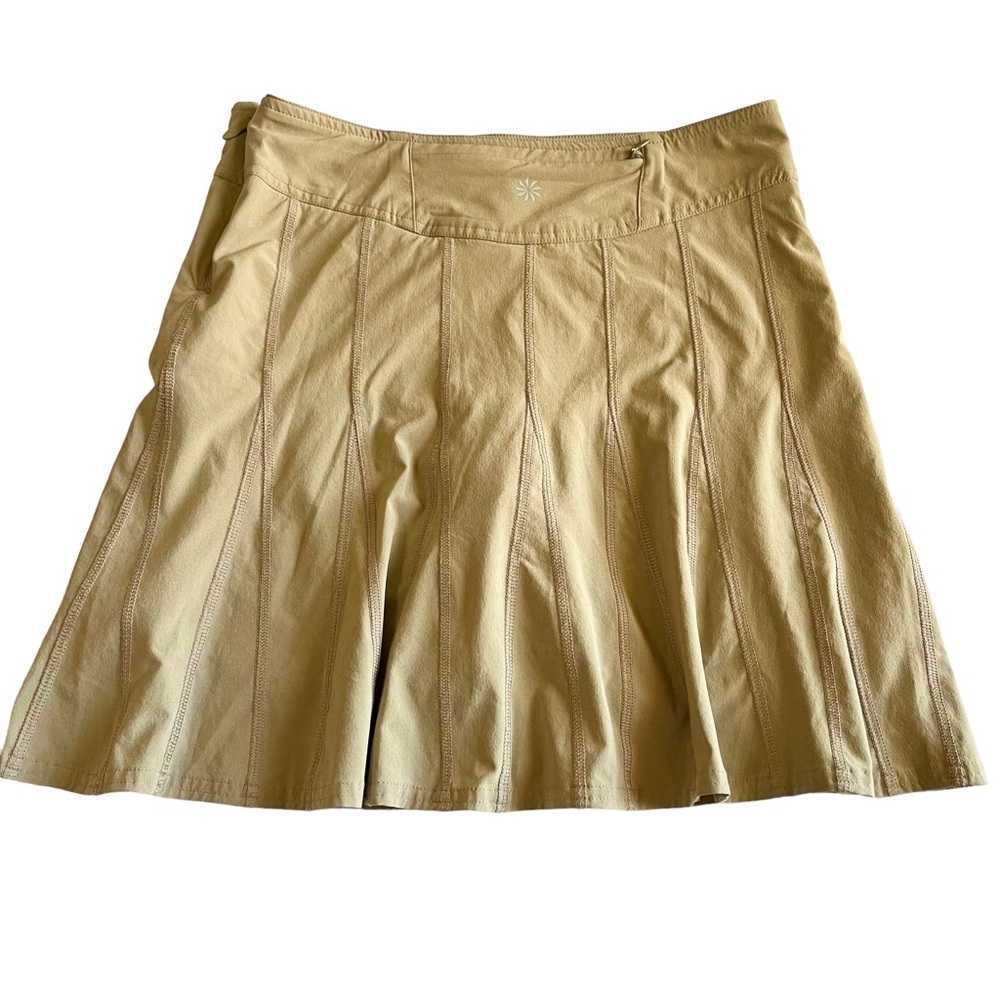 Athleta Wear About Skorts Size 0 Tan Pleated Stretch Academia Preppy Sports - Picture 4 of 9
